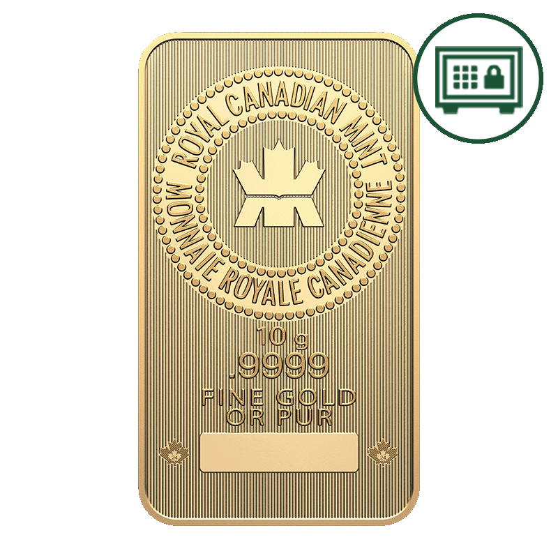 Buy 10 gram Royal Canadian Mint Gold Bar - Secure Storage | Price